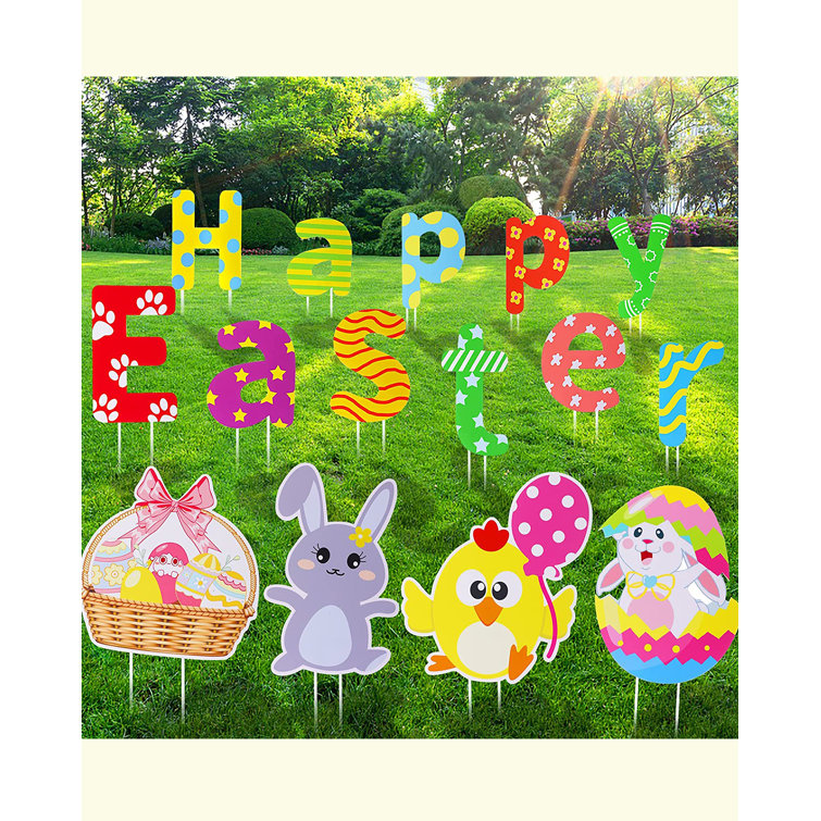 The Holiday Aisle® 15 Piece Extra Large Easter Yard Signs Garden Stake